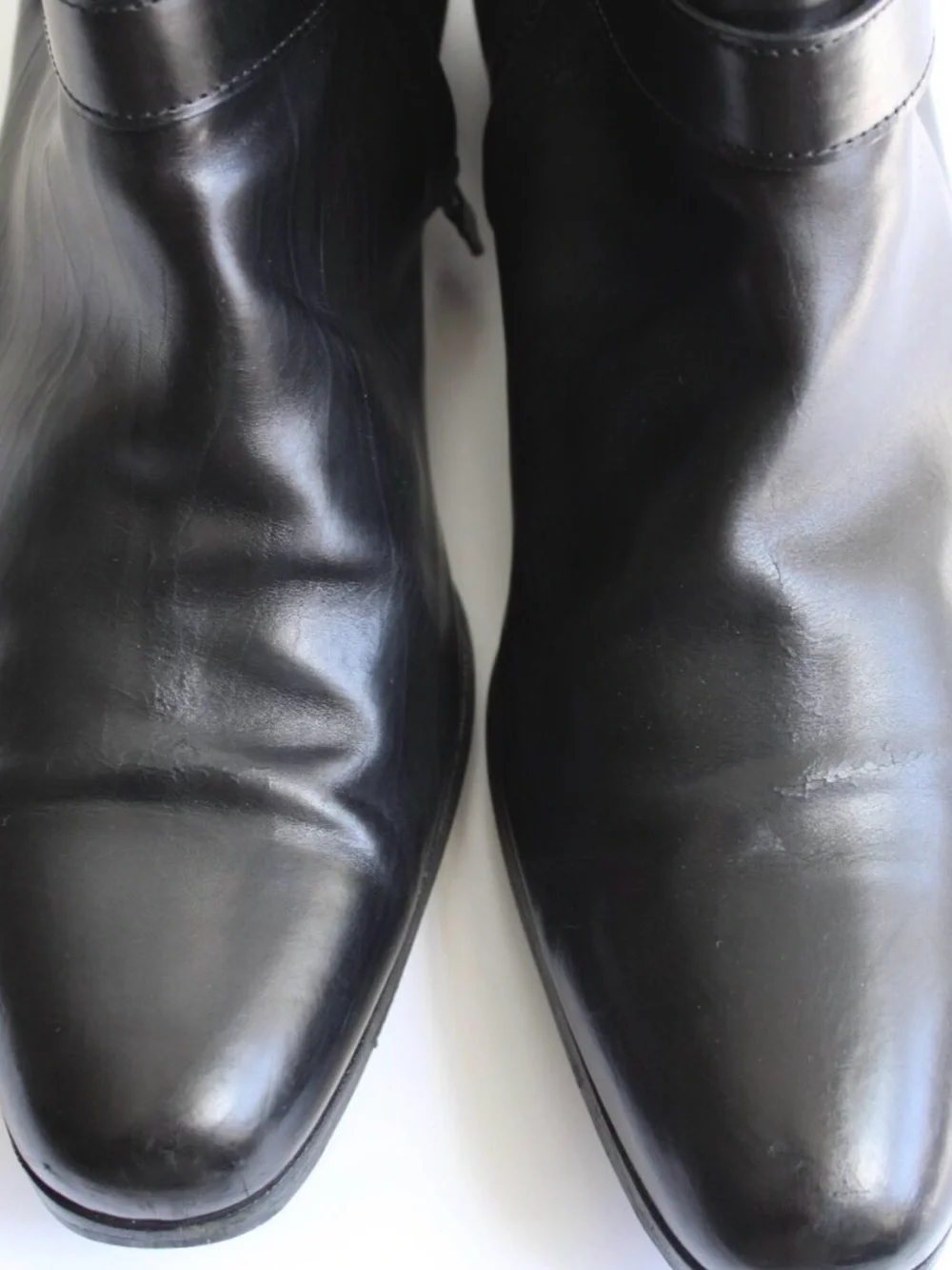 CNC Costume National Black Leather Harness Ankle Boots